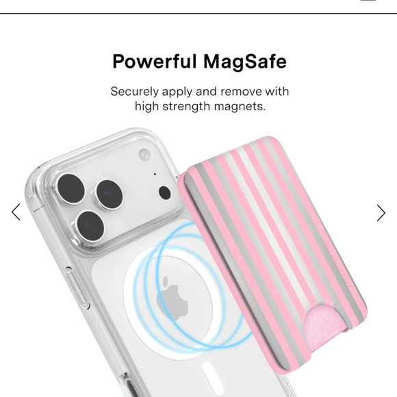 Velvet Caviar - pink chrome stripes MagSafe wallet - Picture 3 of 7